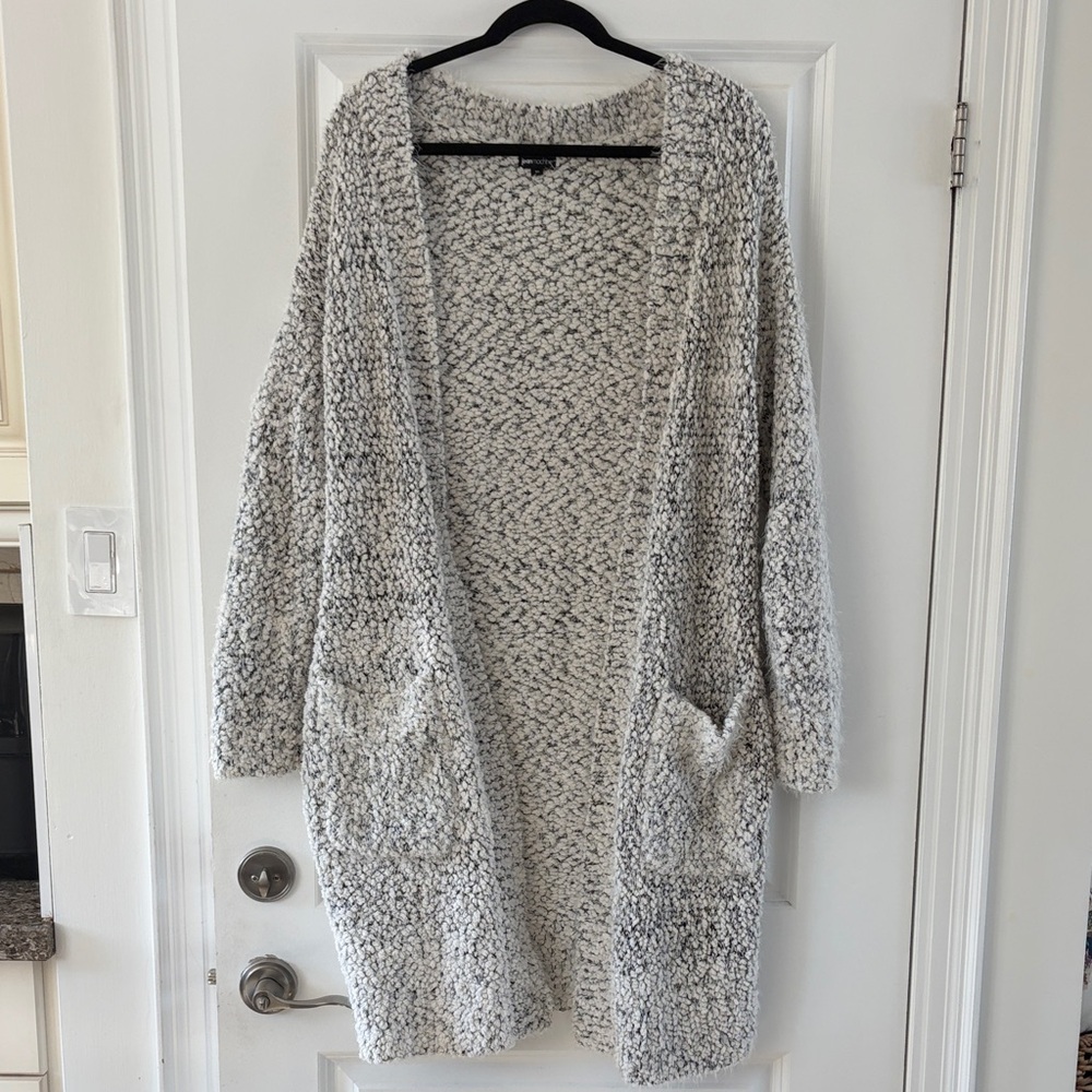 Gray Fuzzy Cardigan